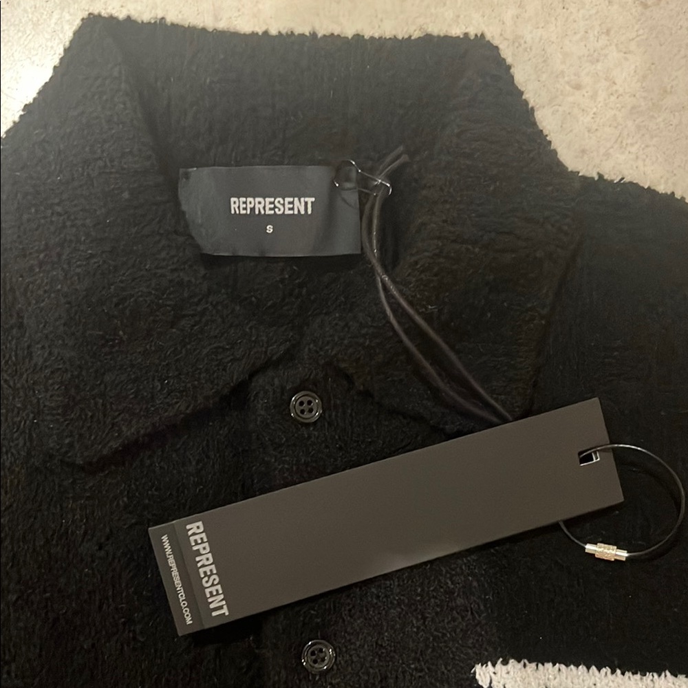 Represent Black Boucle Polo Sweater Sz small Brand NWT - Picture 2 of 8